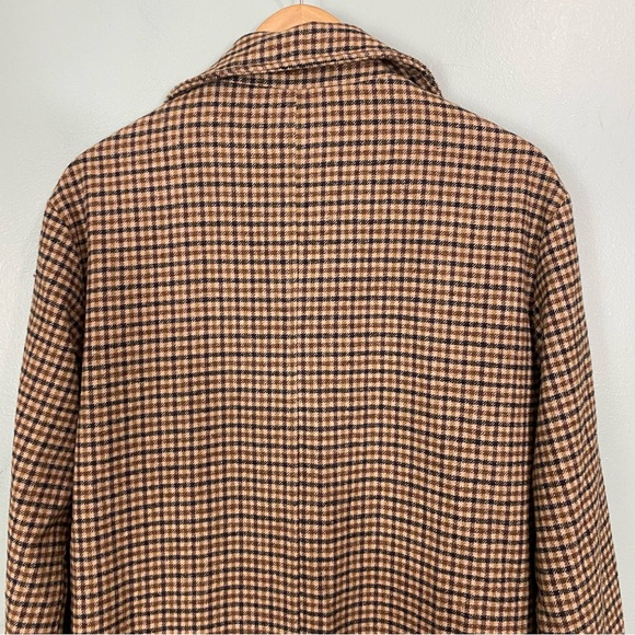 Anthropologie If By Sea Menswear Plaid Overcoat City Coat Brown Academia Small s - Picture 9 of 10